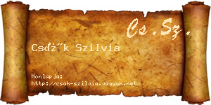 Csák Szilvia névjegykártya